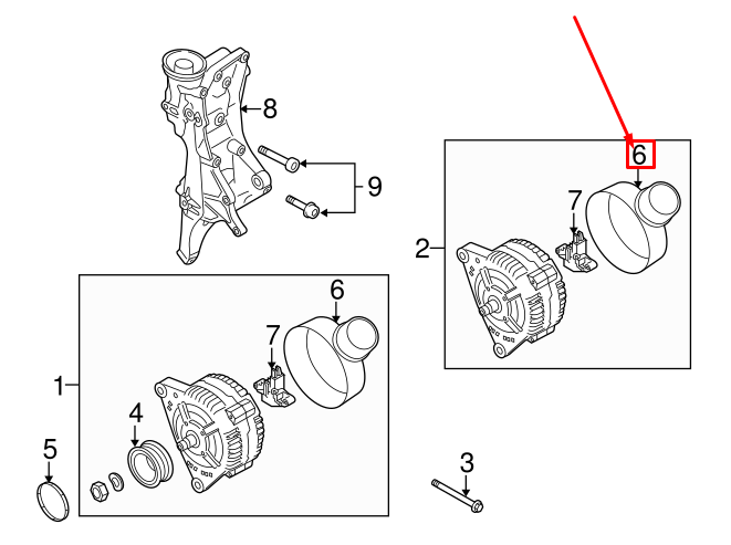new audi a3 sportback 8p rear alternator protective cap 06f903193a original
