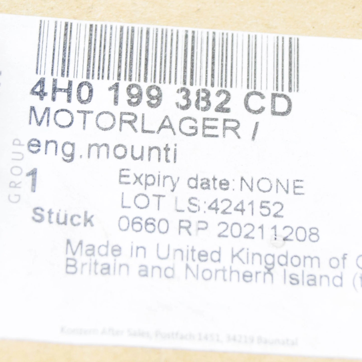 NEW AUDI A8 D4 RIGHT SIDE ENGINE MOUNTING 4H0199382CD ORIGINAL