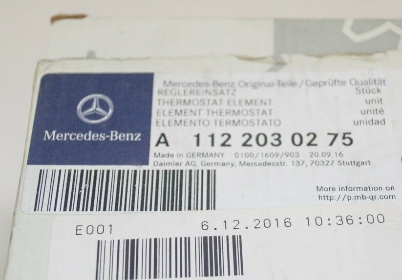 NEW MB E-CLASS W211 ENGINE COOLANT THERMOSTAT A1122030275 3.2 PETROL ORIGINAL