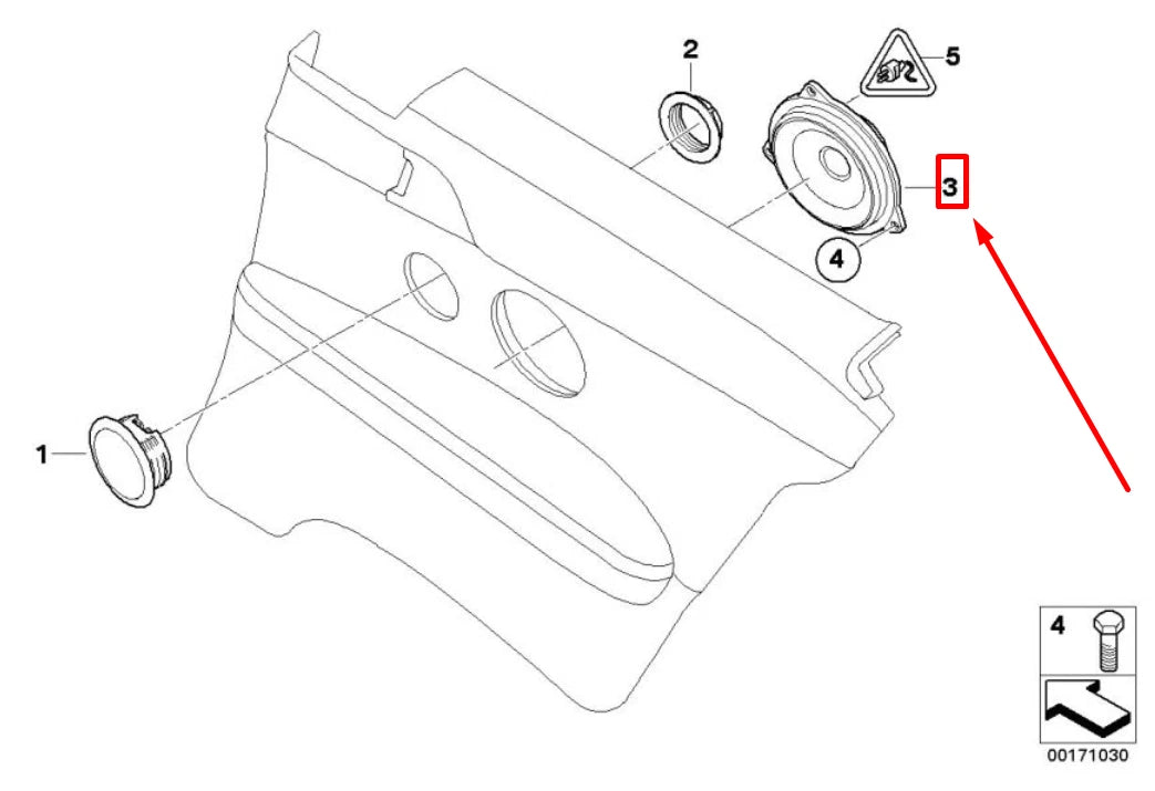 NEW BMW 6 E63 FRONT RIGHT DOOR LOUDSPEAKER 9143147 65139143147 ORIGINAL