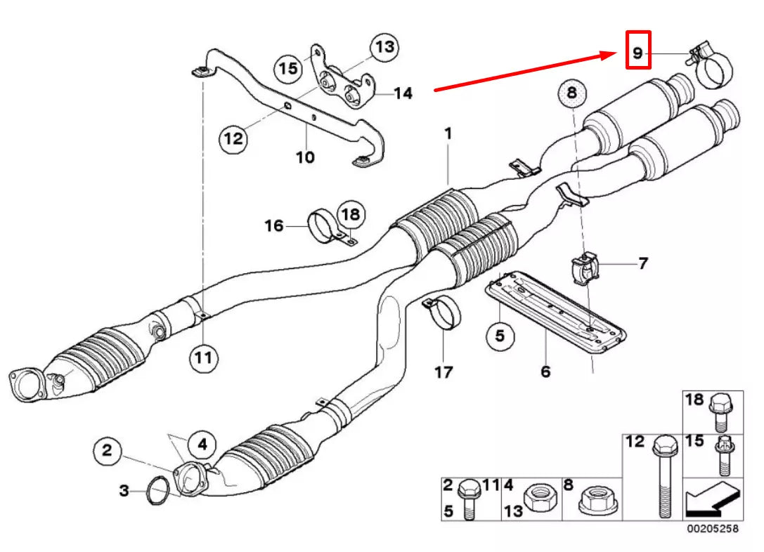 NEW BMW 3 E90 CATALYTIC CONVERTER EXHAUST CLAMP 18217558661 7558661 ORIGINAL