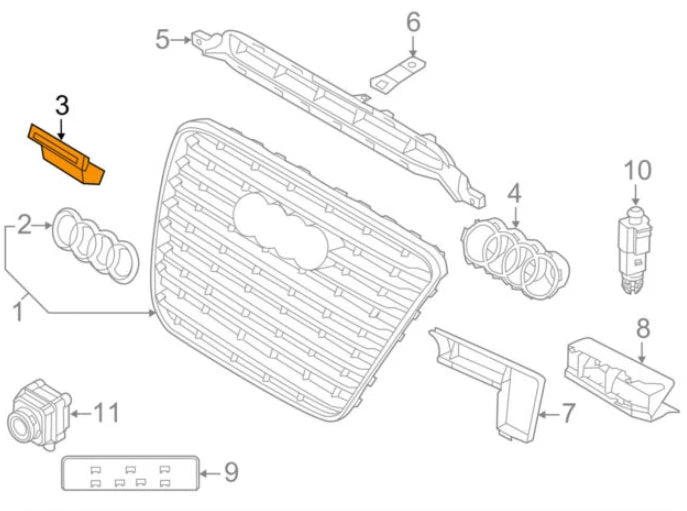 NEW AUDI A8 D4 FRONT BUMPER GRILLE EMBLEM BADGE 4H0853740A