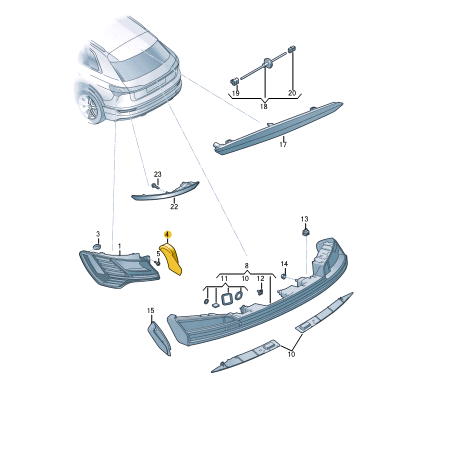 new audi e-tron sportback gea rear right taillight trim 4ke945254 original