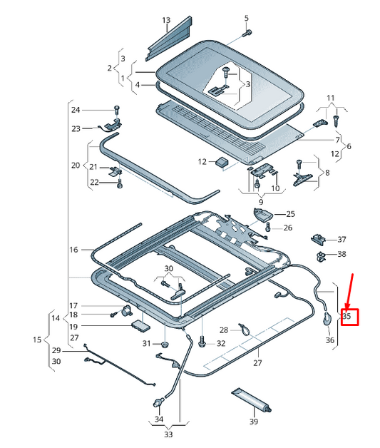 NEW AUDI A8 4H REAR SUNROOF WATER DRAINAGE HOSE 4H4877203A ORIGINAL