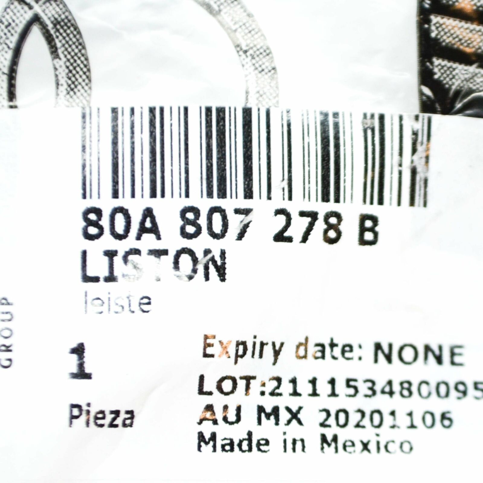 NEW AUDI Q5 80A FRONT RIGHT BUMPER BRACKET RETAINER 80A807278B ORIGINAL