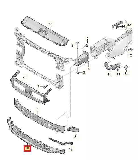 NEW AUDI A4 B9 FRONT BUMPER FOAM FILLER PIECE 8W0807550AJ