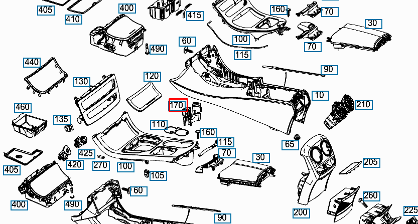 NEW MB C W205 REMOVABLE CUP HOLDER A2056800591 ORIGINAL