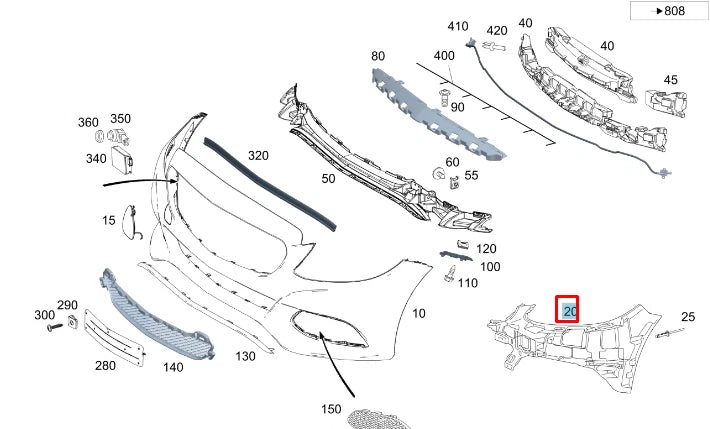 NEW MERCEDES-BENZ C COUPE C205 FRONT LEFT BUMPER BRACKET A2058854300 ORIGINAL