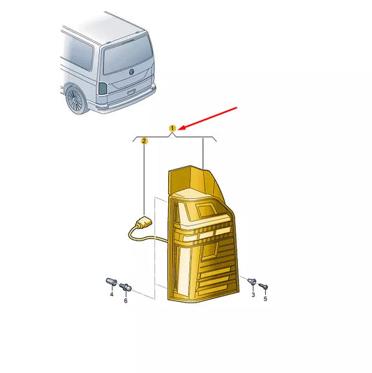 NEW VOLKSWAGEN MULTIVAN T6 REAR LEFT LED TAILLIGHT 7LA945207B ORIGINAL
