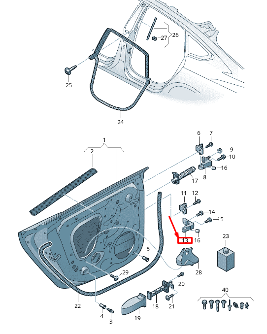 NEW AUDI A5 SPORTBACK F5 REAR RIGHT LOWER DOOR HINGE 8W8833404A ORIGINAL