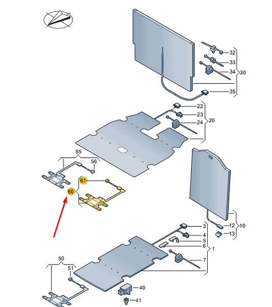 NEW VW TRANSPORTER VI T6 INNER SEAT OCCUPIED SENSOR INLAY 7E0963553D ORIGINAL
