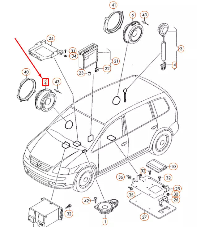 NEW VW TOURAN 1T FRONT DOOR BASS LOUDSPEAKER 1T0035411T