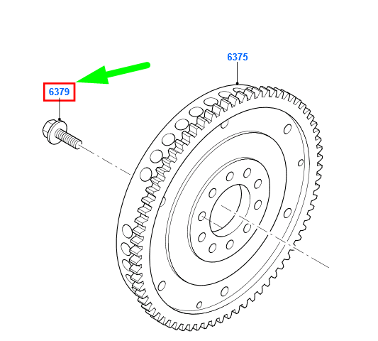 new ford kuga mk1 c394 flywheel bolt 1371854 6m5g-6379-aa original