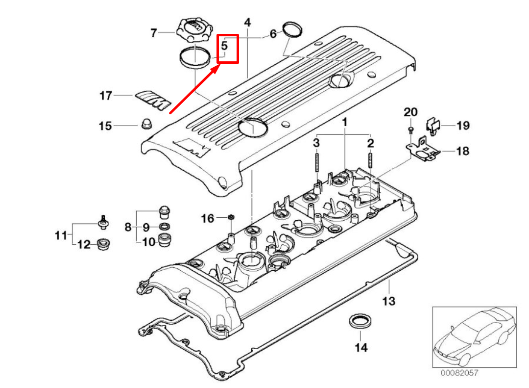 new bmw z4 coupe e86 cylinder head cover gasket 7837024 11127837024 original