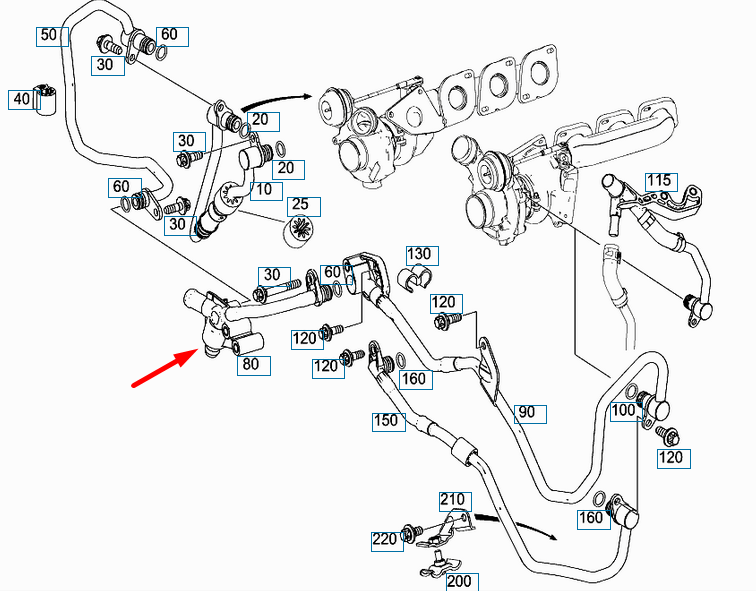 new mercedes-benz gle w166 left return coolant pipe a2782001500 original