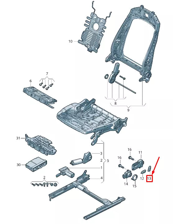 NEW AUDI Q7 4M FRONT LEFT POWER SEAT SWITCH KNOB 4K0959817YVB ORIGINAL