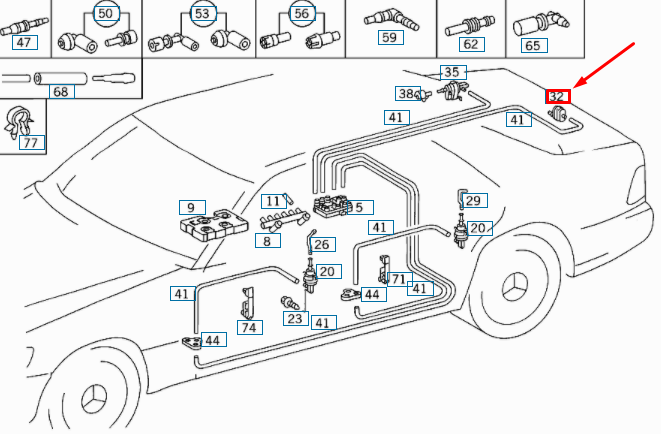 NEW MERCEDES-BENZ S W140 REAR LID VACUUM ELEMENT A1408002975 ORIGINAL