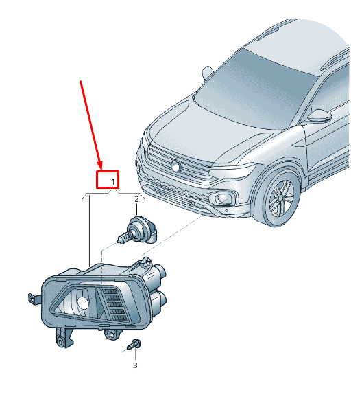 new vw t-cross c1 front left fog light 2gm941661b original