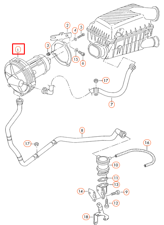 new audi a3 8p secondary air pump 06a959253e 2010 1.8 petrol original