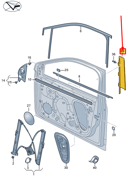 NEW VW POLO AW MK6 FRONT LEFT DOOR TRIM 2G4837901J041 ORIGINAL