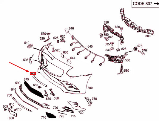 NEW MERCEDES-BENZ SLK R172 FRONT BUMPER CENTRAL TRIM A1728853900 ORIGINAL