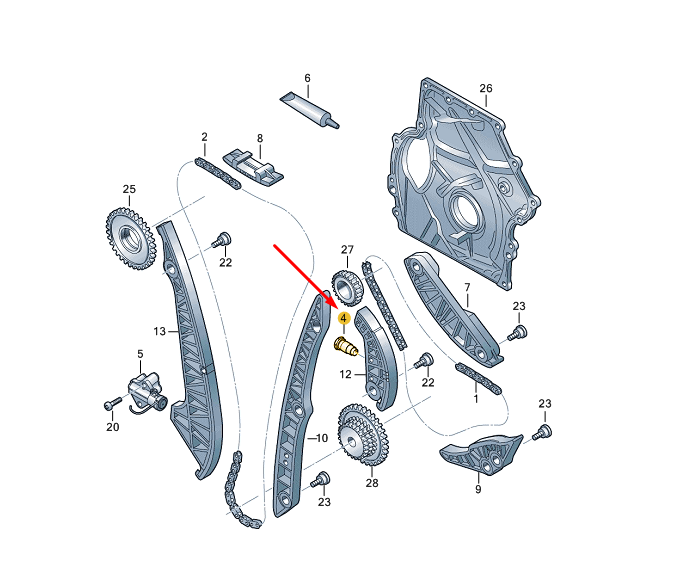NEW VOLKSWAGEN ARTEON CHAIN TENSIONER 06H109467BA ORIGINAL