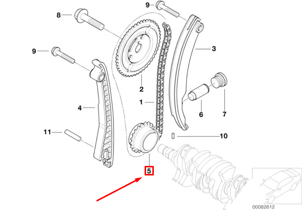 new mini cooper r50, r53 engine timing crankshaft sprocket 11211485402 original