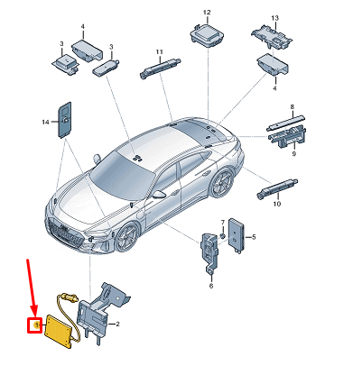 new audi e-tron gt 'bluetooth' antenna 9y0051506a original
