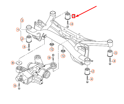 NEW AUDI A1 8X REAR SUBFRAME MOUNTING BONDED RUBBER BUSH 5Q0505145E ORIGINAL