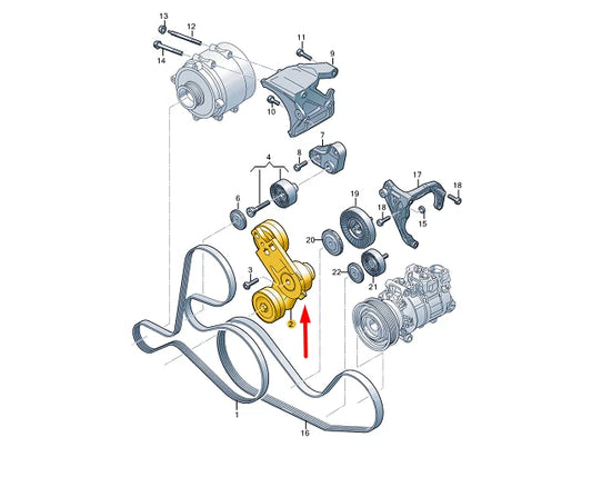 NEW AUDI A6 C8 AVANT ENGINE BELT TENSIONER 06M903133AC ORIGINAL