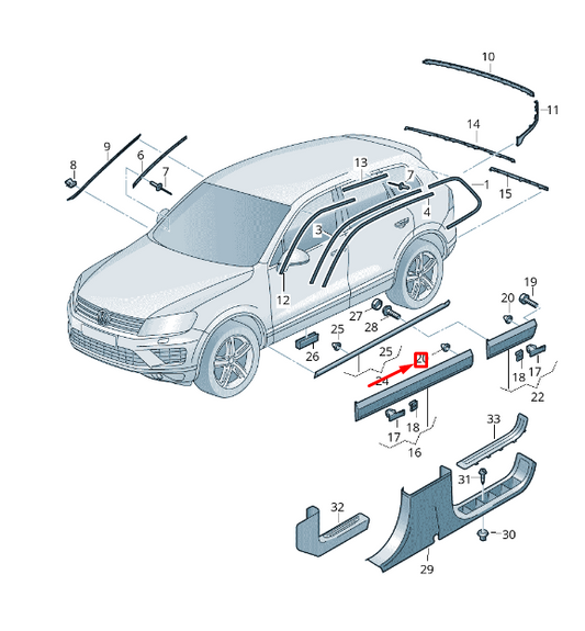 new vw touareg 7p mk2 front door molding cover grommet 1h0853586 original
