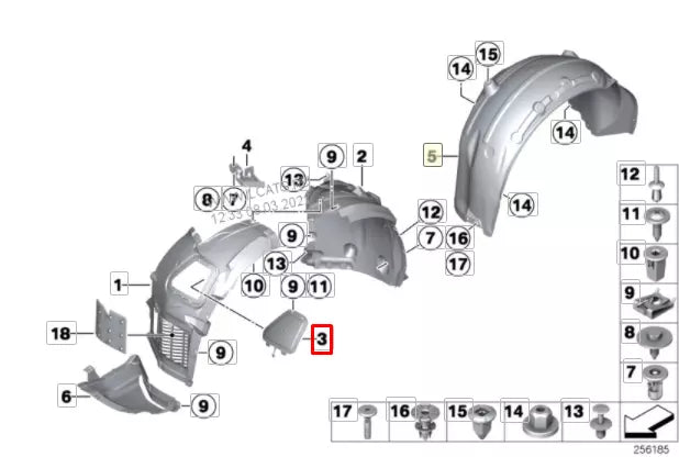 NEW BMW 5 F10 FRONT LEFT WHEEL ARCH LINER ACCESS COVER 51717187043 ORIGINAL