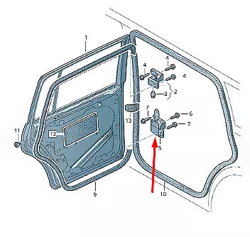 NEW VOLKSWAGEN TOURAN 1T REAR RIGHT DOOR LOWER HINGE 1T0833412C