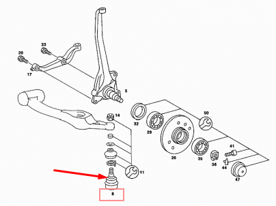 new mb s-class w126 front lower control arm ball joint a1163330927 original