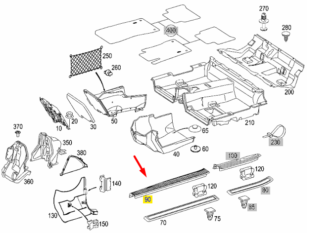 NEW MERCEDES-BENZ E W211 FRONT LEFT INSIDE RAIL A21168051358J12 ORIGINAL