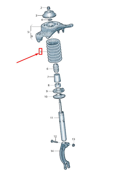 new audi a4 avant b8 front coil spring 8k0411105dl original