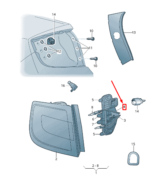 new skoda rapid nh rear left tail light bulb holder 5jh945257 original