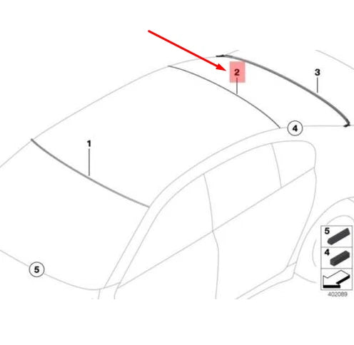 NEW BMW 7 F01 REAR WINDOW UPPER MOULDING TRIM 51317184568 ORIGINAL