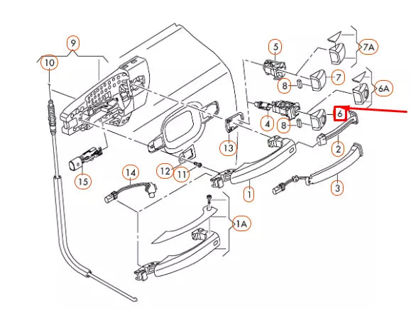 NEW AUDI A1 MK1 FRONT LEFT DOOR EXTERIOR HANDLE CAP LHD 8X0837879GRU ORIGINAL
