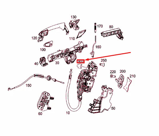 NEW MERCEDES-BENZ CLA C117 REAR DOOR LOCK CLUTCH HOUSING A0225452726 ORIGINAL