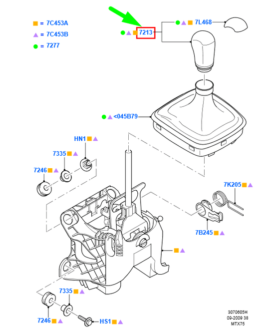 new ford galaxy mk2 gear shifting lever knob 1378326 3m5r-7217-ac original