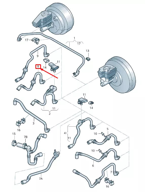 NEW VW JETTA MK6 16 VACUUM PIPE WITH NON-RETURN VALVE 1K0612041JP