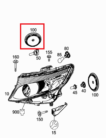 NEW MERCEDES-BENZ VITO W447 HEADLIGHT BULB BACK COVERING A4478201500 ORIGINAL