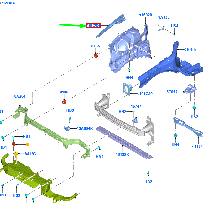 new ford galaxy mk3 cd390 front left side panel reinforcement 2006585 original