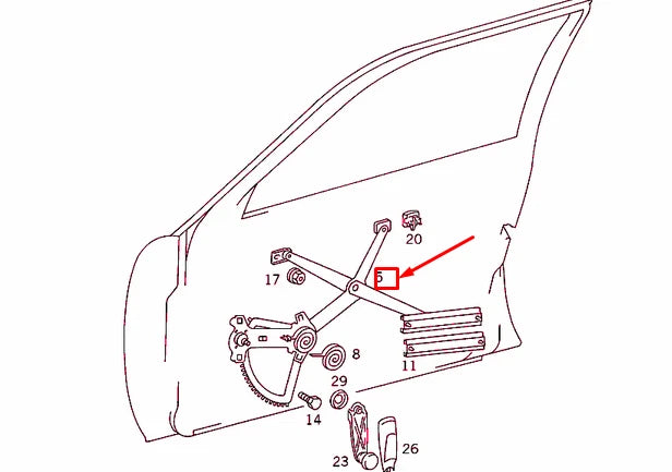 NEW MERCEDES-BENZ E W124 FRONT LEFT DOOR WINDOW REGULATOR A1247200346 ORIGINAL