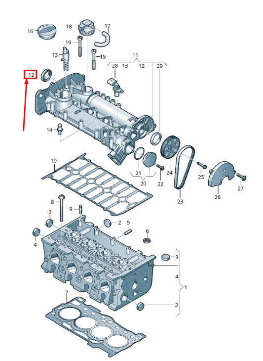 new vw beetle 5c camshaft shaft seal 04e103085af original