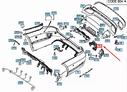 NEW MERCEDES-BENZ E W212 AMG RIGHT TAIL PIPE TRIM BRACKET A2128856814 ORIGINAL