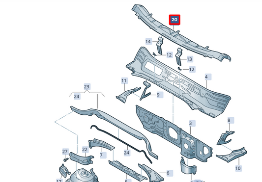 new seat ateca kh7 front center scuttle 575802483b original