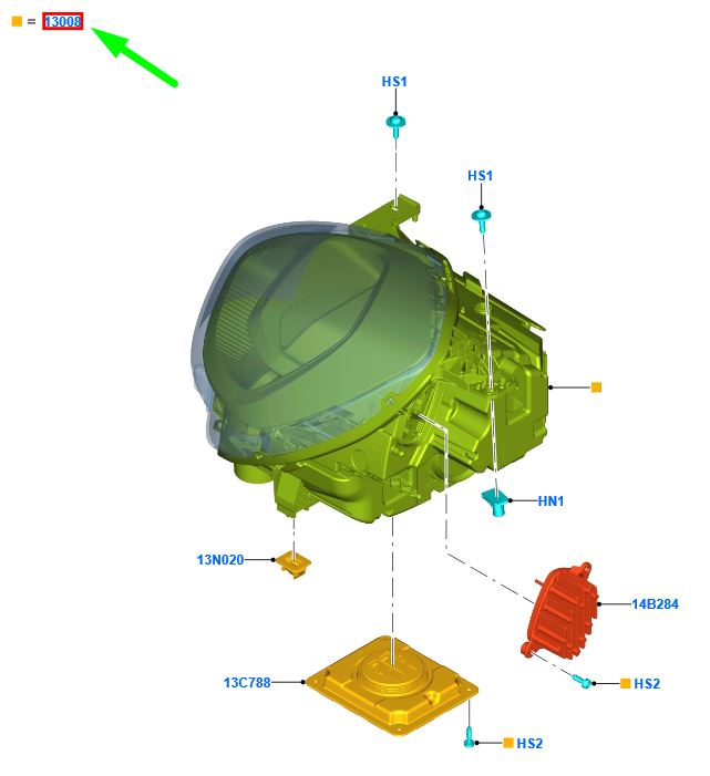 new ford puma front right headlight lhd 2530416 l1tb-13100-ja original
