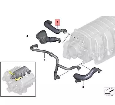 NEW BMW 5 E60 CRANKCASE VENTILATION VENT PIPE 11617547185 7547185 ORIGINAL